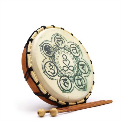Chakra-Schamanistische Trommel mit Stöcken – 25 cm