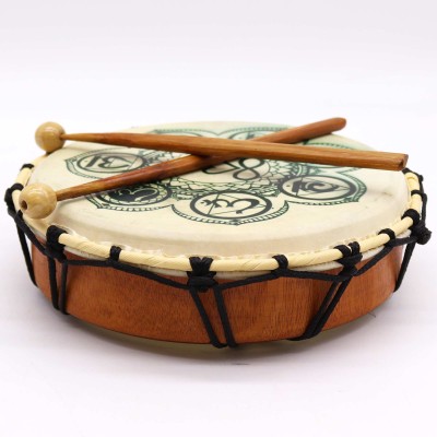 Chakra-Schamanistische Trommel mit Stöcken – 25 cm