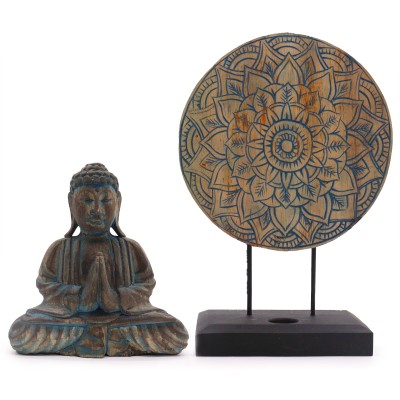 Budha Feng Shui Set - Kvet Mandala - Modrá