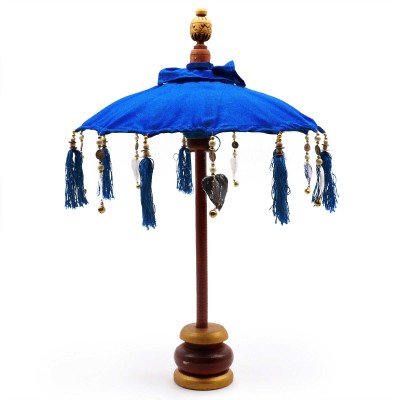 Balijski Parasol Dekoracyjny - Bawełna - Niebieski - 40cm