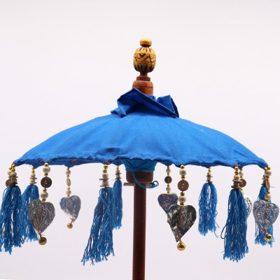 Balinejský Dekoratívny Slnečník - Bavlna - Modrý - 40cm