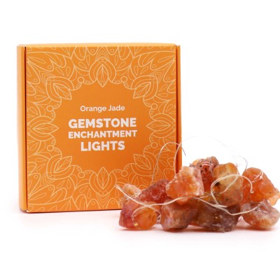 Łańcuszek świetlny LED z kamieniami szlachetnymi - pomarańczowy