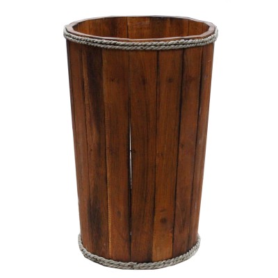 Deko-Eimer aus Holz – groß – braun 45 x 32 cm