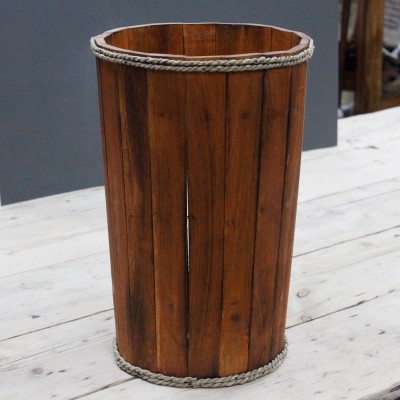 Deko-Eimer aus Holz – groß – braun 45 x 32 cm
