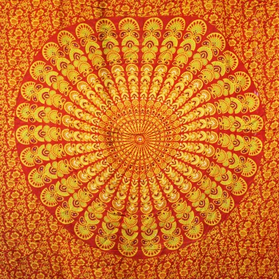 Sarong-Mandala – Orange und Limette