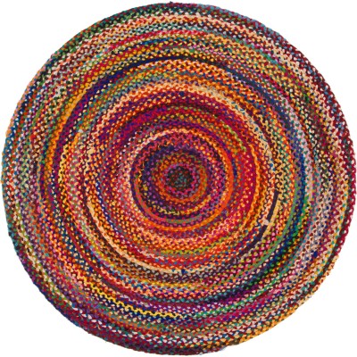 Runder Teppich aus Jute und recycelter Baumwolle – 90 cm