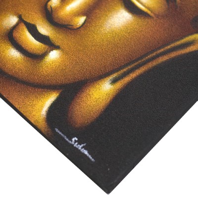 Buddha-Bild - Sandgestrahlt - Gold