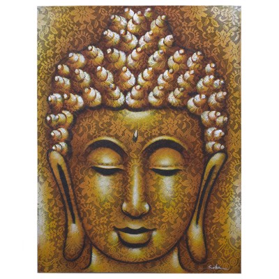 Gemälde von Buddha - Detail aus goldenem Brokat