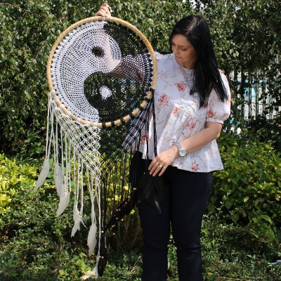 Lapač Snov Bali - Extra veľký Yin Yang 50cm