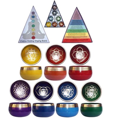 Klangschalen-Geschenkset - Chakra-Pyramide