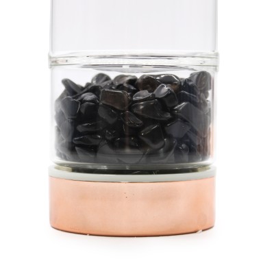 Teeflasche aus Kristallglas – Roségold – Onyx