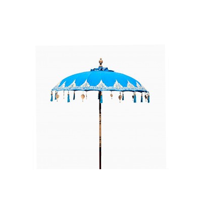 Balinéz terasz napernyő - pamut - türkiz dekor - 2m